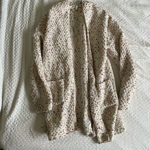 Maurices Textured Cream and Brown Cardigan